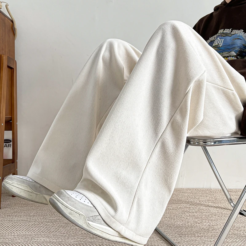 M-XXXXXXXXL grande taille hommes velours côtelé cordon pantalon couleur unie pantalon formel intelligent décontracté Streetwear coupe ample pantalon 8XL 7XL