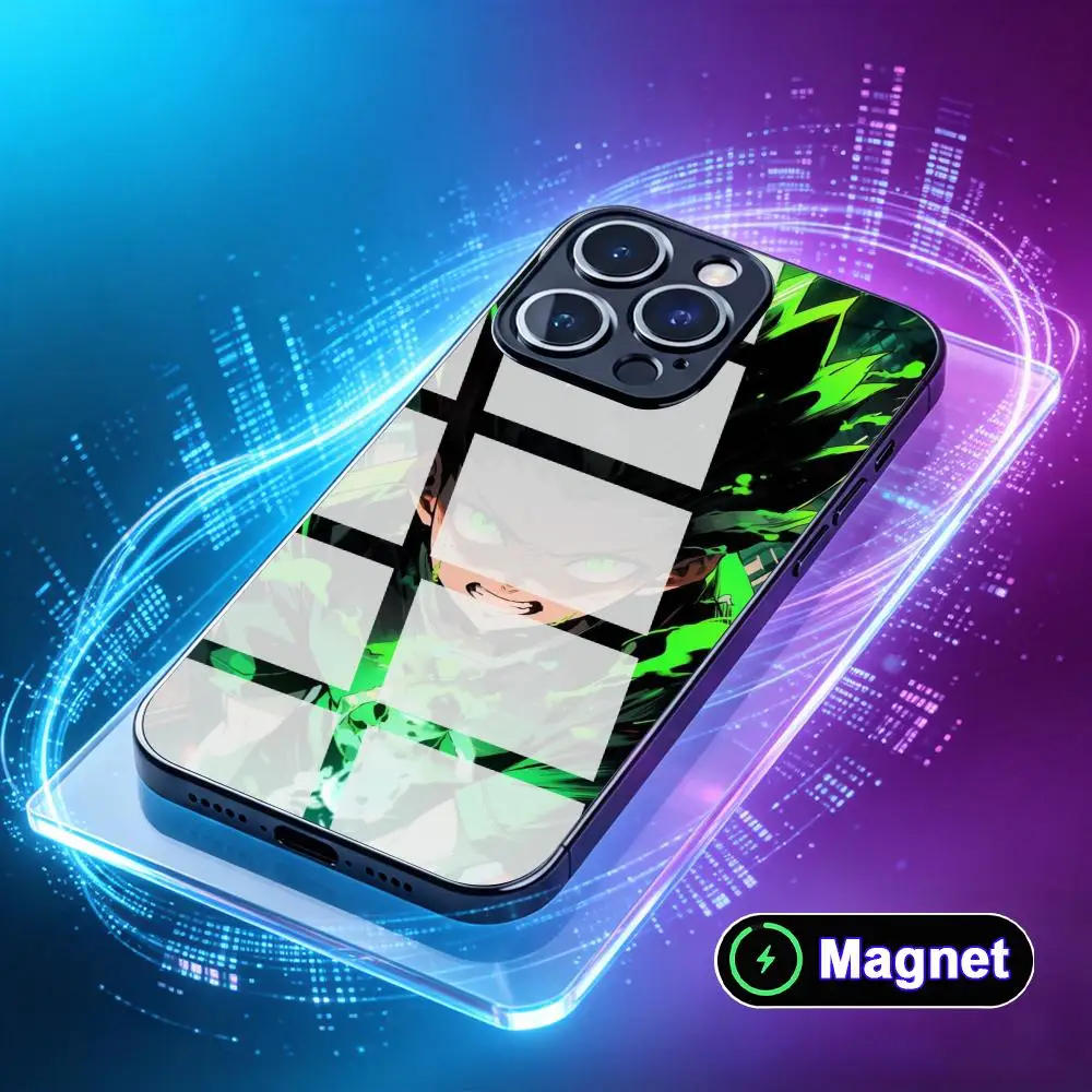 Hunter Gon Glass Magnet Mobile Phone Case for iPhone 17 16 15 14 13 12 11 Air Pro Max Plus Mini Colorful Cover