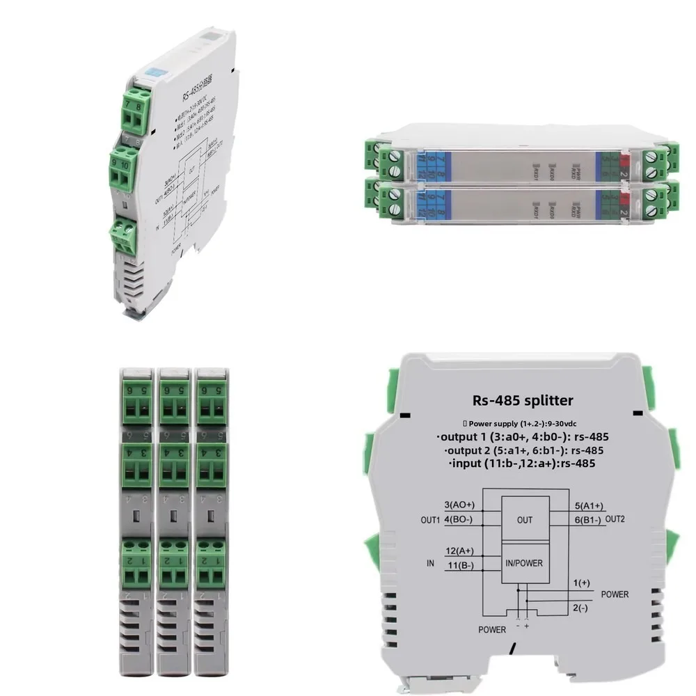 RS485 Hub 2 Master 1 Slave Optical Isolation Repeater with Data Buffer Storage Industrial Communication Module TD-7521