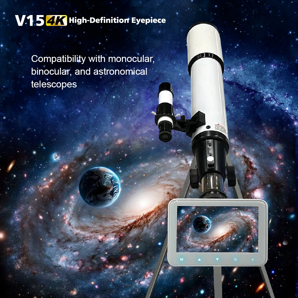True 4K Telescope Eyepiece Camera Touch Screen Astronomical Monoculars Binoculars Eyepiece Recorder  for Bird-Watching Lunar
