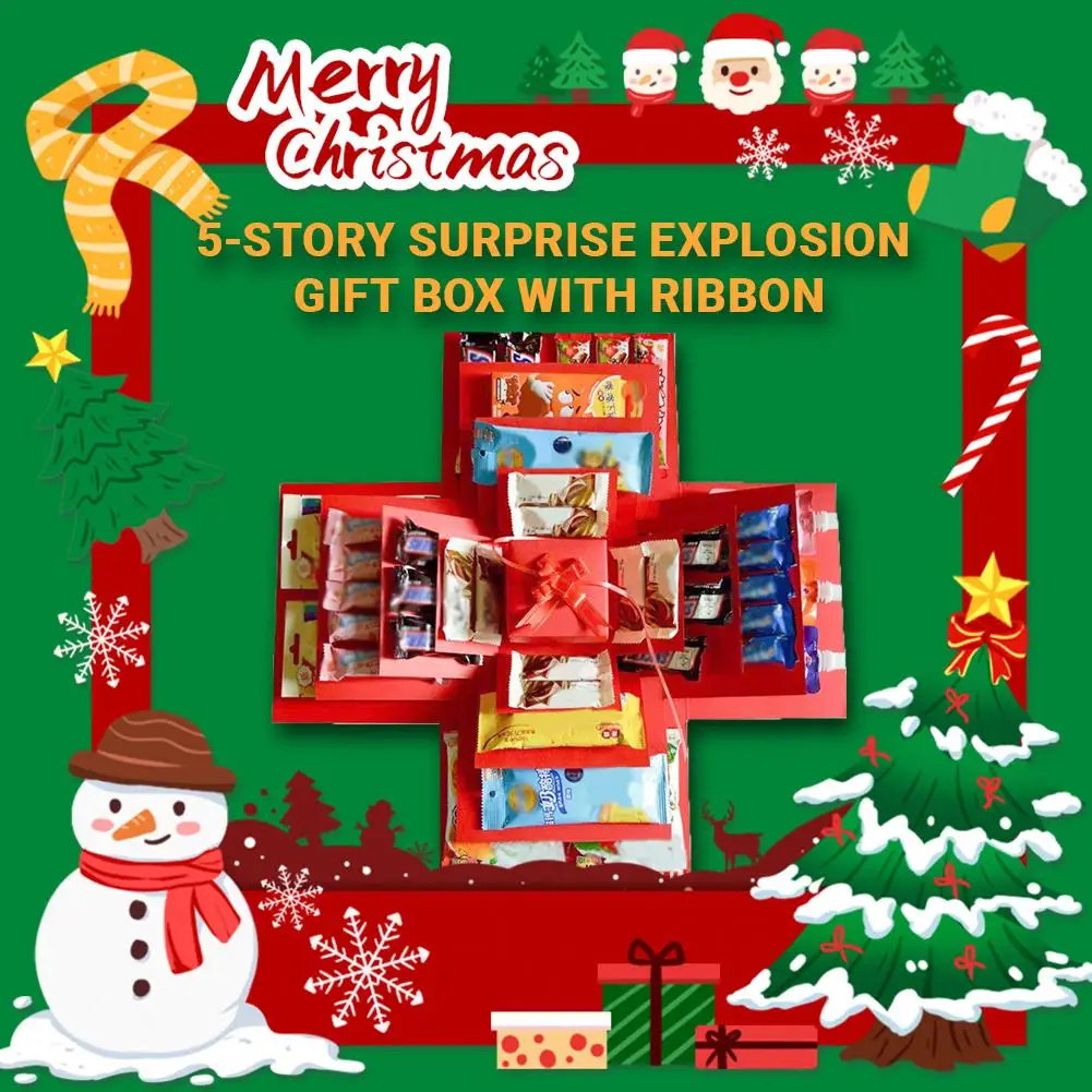 5-lagige kreative Explosions-Geschenkbox zum Selbermachen, kreieren Sie verschiedene Geschenke selbst. Mysteriöses, selbstgemachtes Geschenk zum Geburtstag, Weihnachten – Detail 2