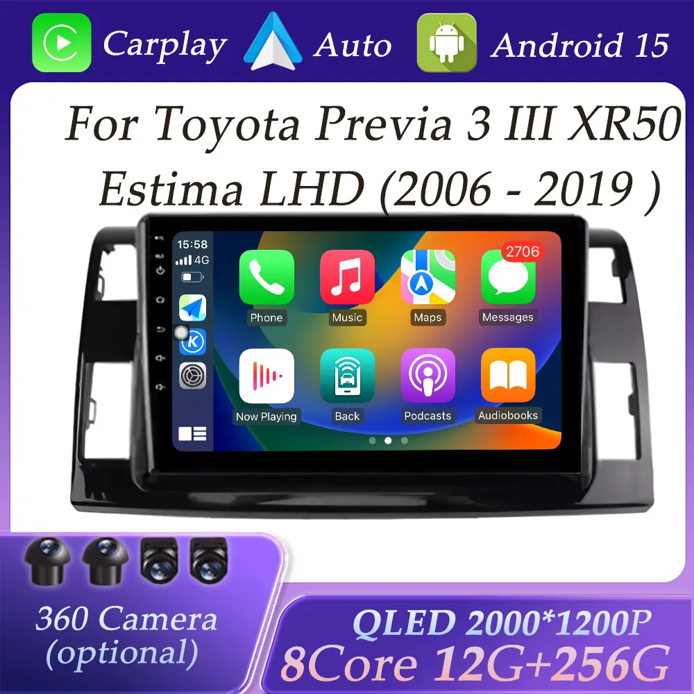 ΠΠ²ΡΠΎΠΌΠΎΠ±ΠΈΠ»ΡΠ½ΡΠΉ ΡΠ°Π΄ΠΈΠΎΠΏΡΠΈΠ΅ΠΌΠ½ΠΈΠΊ, Π²ΠΈΠ΄Π΅ΠΎ-ΠΌΡΠ»ΡΡΠΈΠΌΠ΅Π΄ΠΈΠΉΠ½ΡΠΉ ΠΏΠ»Π΅Π΅Ρ Π΄Π»Ρ Toyota Previa 3 III XR50 Estima LHD 2006-2019 GPS Navi DSP Stereo Carplay QLED Screen BT ΠΠ²ΡΠΎΠΌΠΎΠ±ΠΈΠ»ΡΠ½ΡΠΉ ΡΠ°Π΄ΠΈΠΎΠΏΡΠΈΠ΅ΠΌΠ½ΠΈΠΊ, Π²ΠΈΠ΄Π΅ΠΎ-ΠΌΡΠ»ΡΡΠΈΠΌΠ΅Π΄ΠΈΠΉΠ½ΡΠΉ ΠΏΠ»Π΅Π΅Ρ Π΄Π»Ρ Toyota Previa 3 III XR50 Estima LHD 2006-2019 GPS Navi DSP Stereo Carplay QLED Screen BT