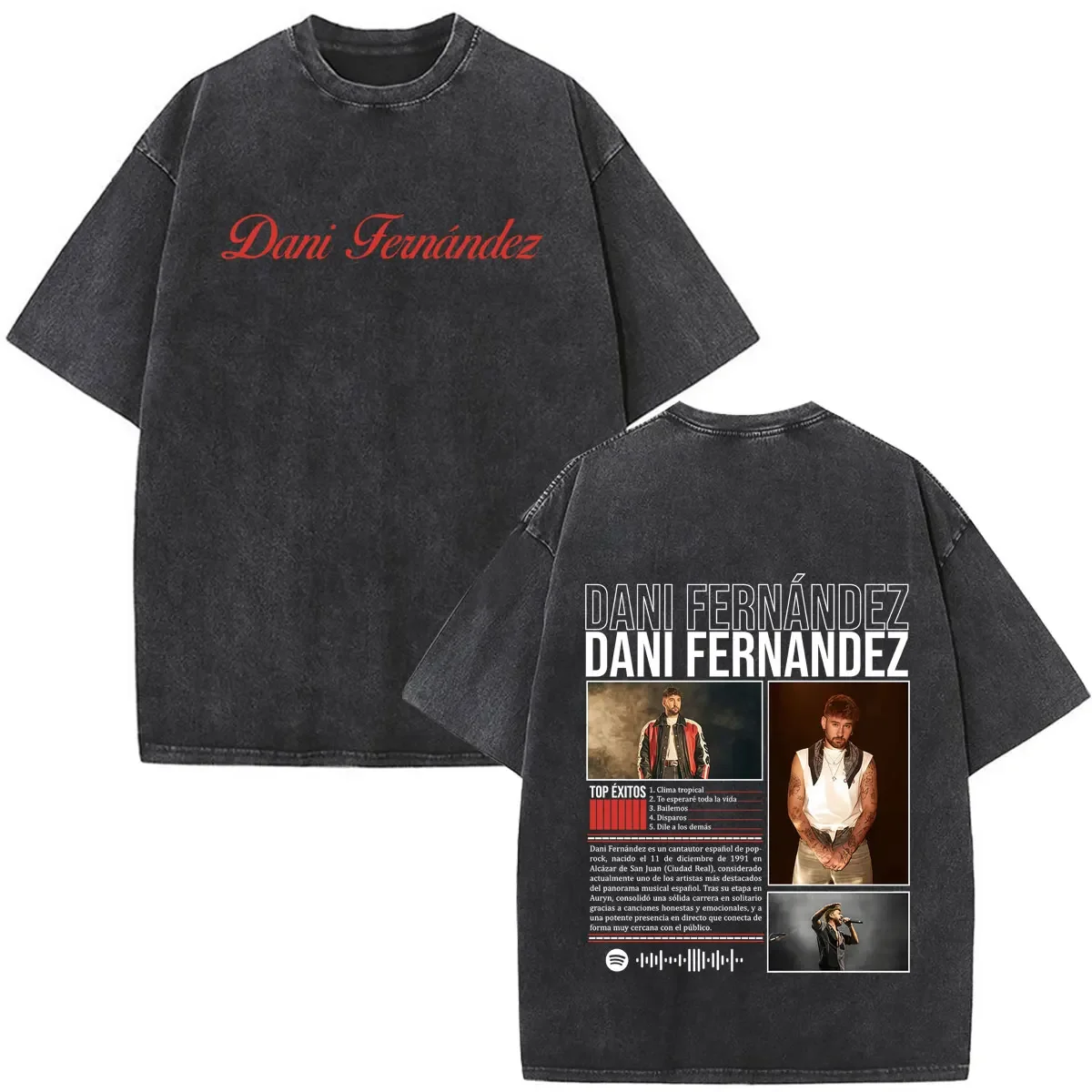 Dani Fernandez La Insurreccion Tour 2026 Print T-shirt Men Women Hip-hop T-shirt Summer Cotton Casual Vintage Washed T Shirts