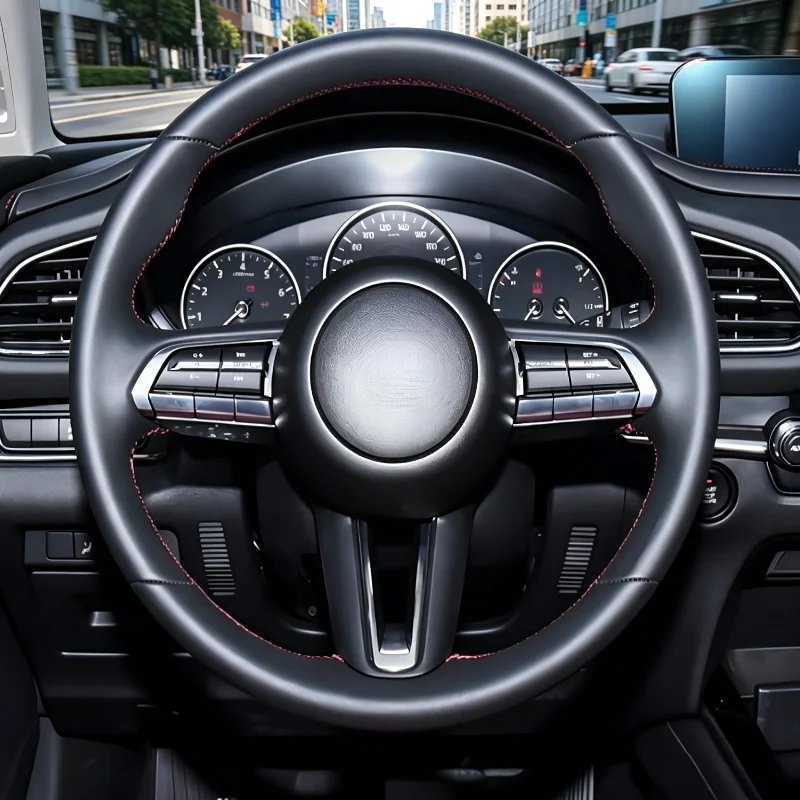 For Mazda CX-30 20-24Models Hand-stitched Car Steering Breathable; wear-resistant; skid-proof full coverage modification desig