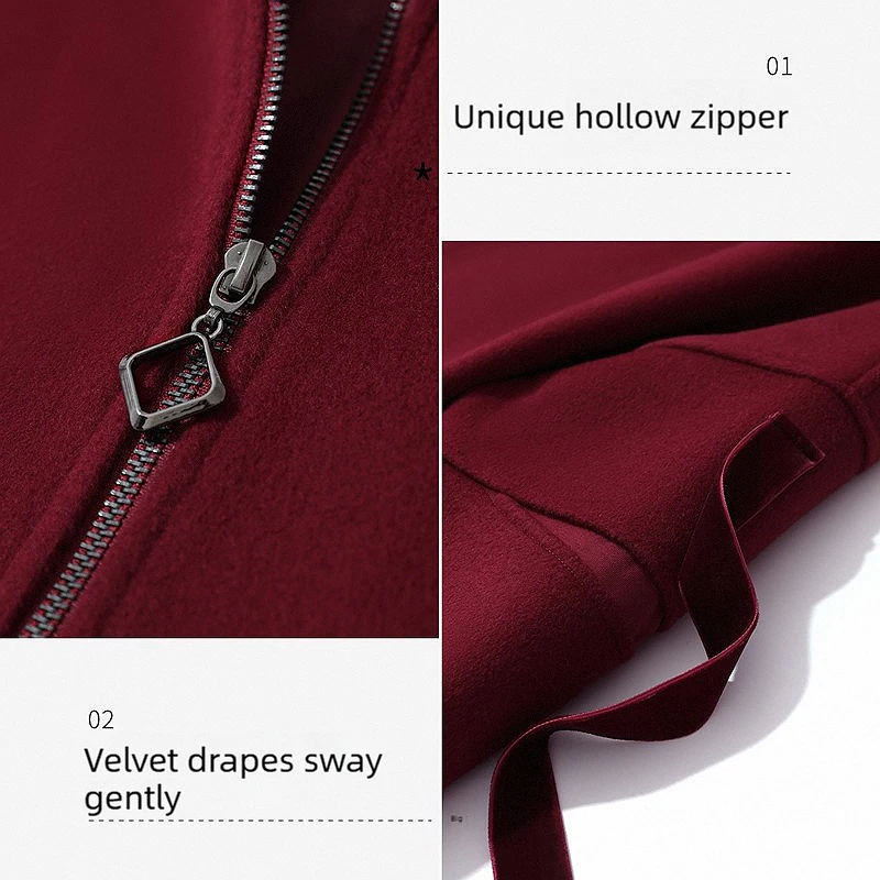 AMII manteau femme 2025 hiver minimaliste couleur unie veste femme ample fermeture éclair manches longues chaud polyvalent dame manteau 12524022