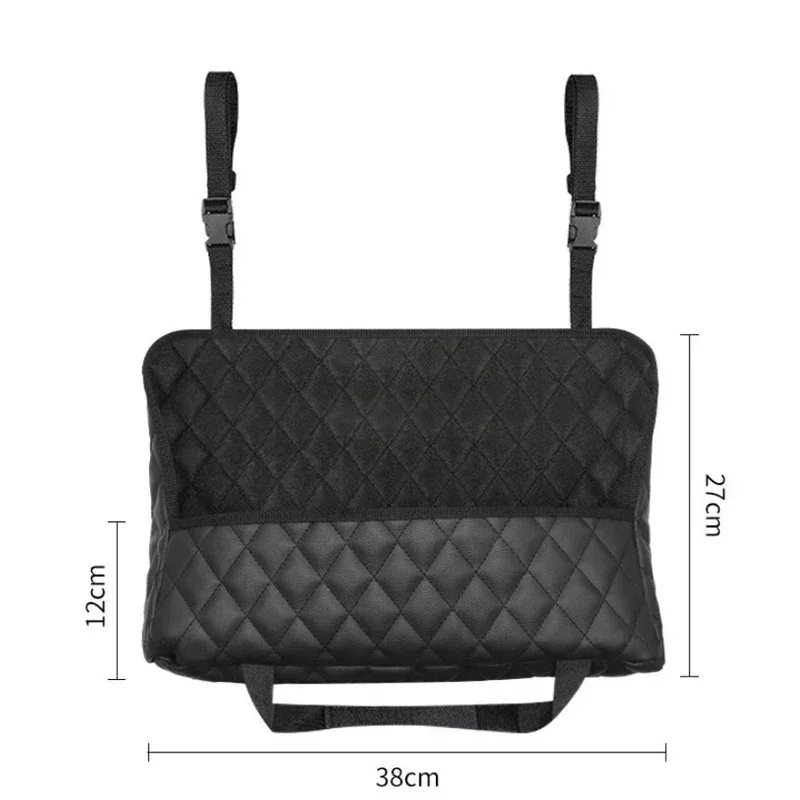 Araba çanta askısı lüks deri koltuk geri organizatör örgü büyük kapasiteli çanta otomotiv mal depolama cep koltuğu çatlak Net