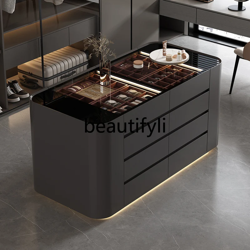 

Cloakroom Middle Island Bedroom Storage Locker Household Floor Island Platform Jewelry Floor Cabinet