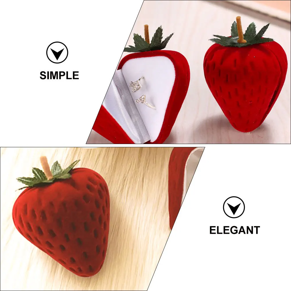 

1Pcs Jewelry Box Strawberry Shaped Gift Case Red Necklace Ring Storage Organizer for Lady Jewelry Box Earring Case