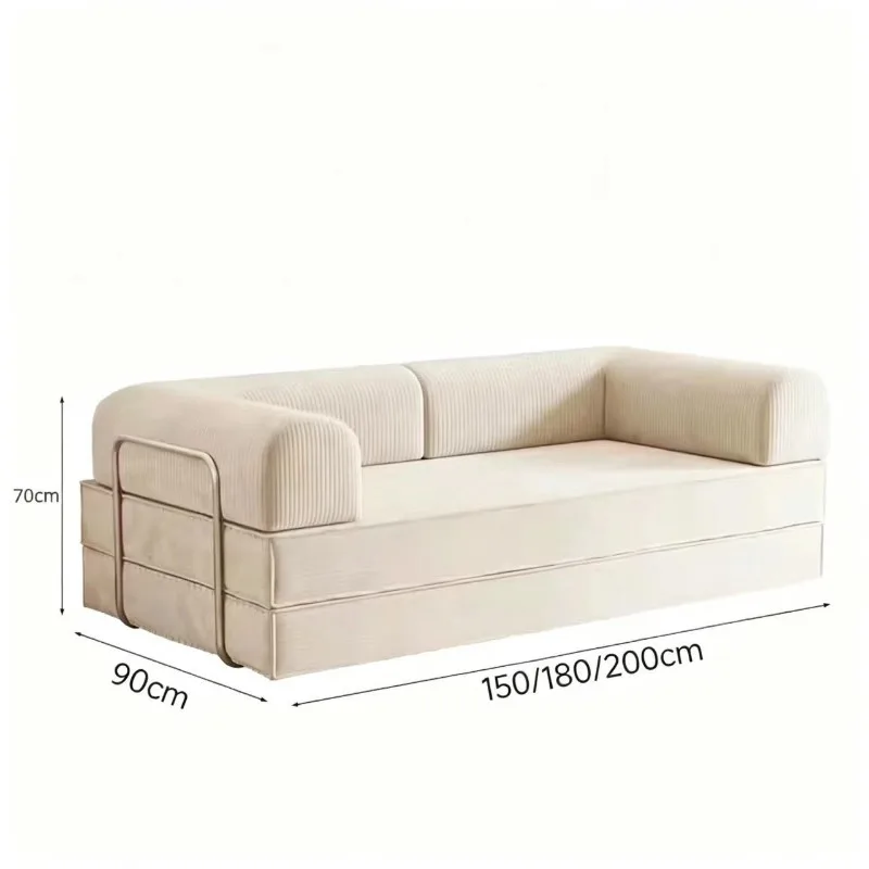 Folding dual-purpose sofa bed can sit and lie down Fabric corduroy casual tatami