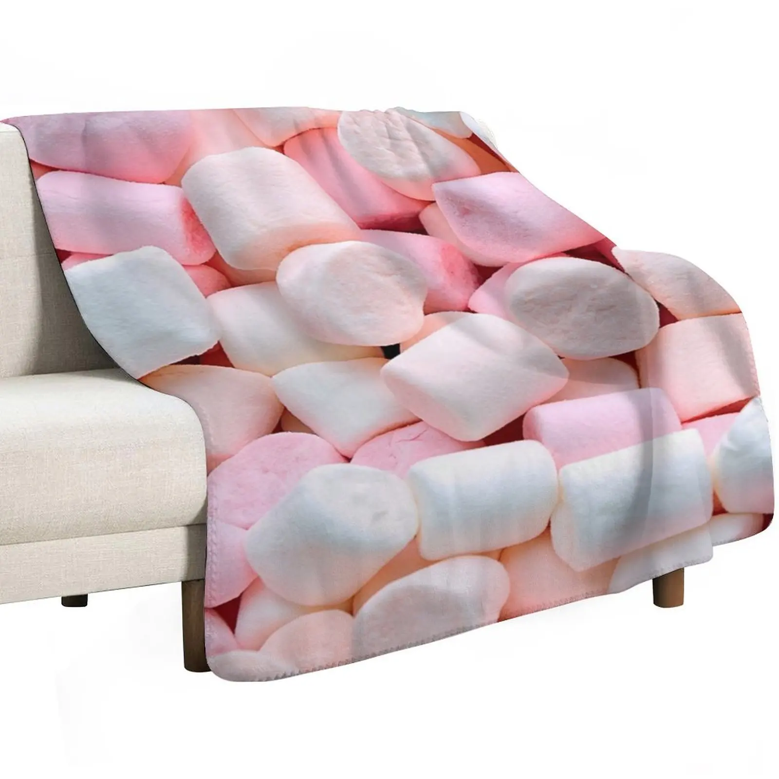 Cute and Marshmallows Throw Blanket Beach Plush For Sofa Thin Bed Personalized Gift Bed linens Blankets