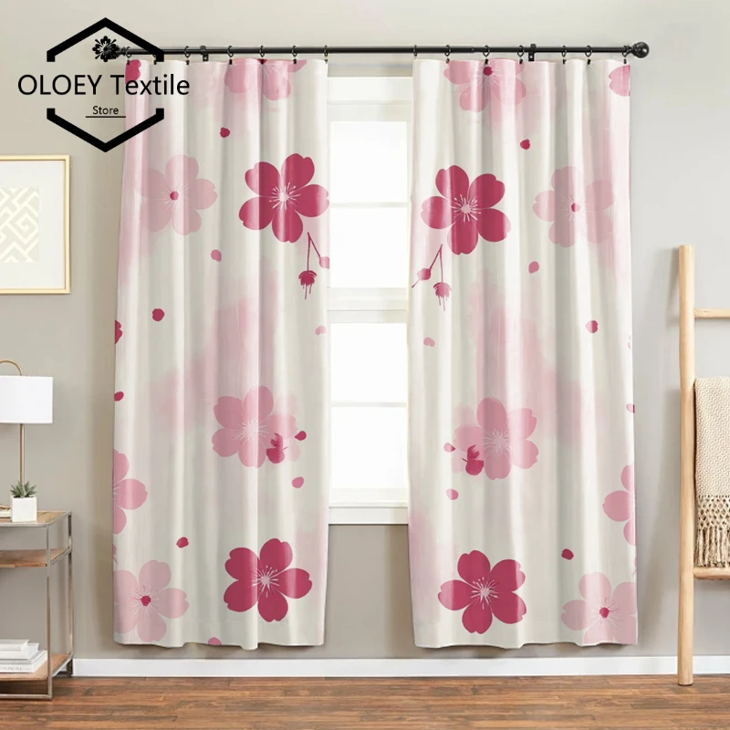 

Ботанические шторы с цветочным принтом - роскошные плотные шторы с розовыми вишней для гостиной, термозащитные шторы, домашний декор HD