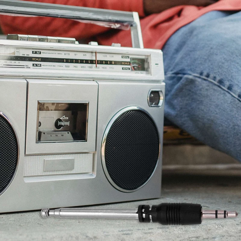 2X 라디오 안테나 3.5Mm 4 섹션 텔레스코픽 FM 안테나 라디오, 휴대 전화 Mp3 Mp4 오디오 장비