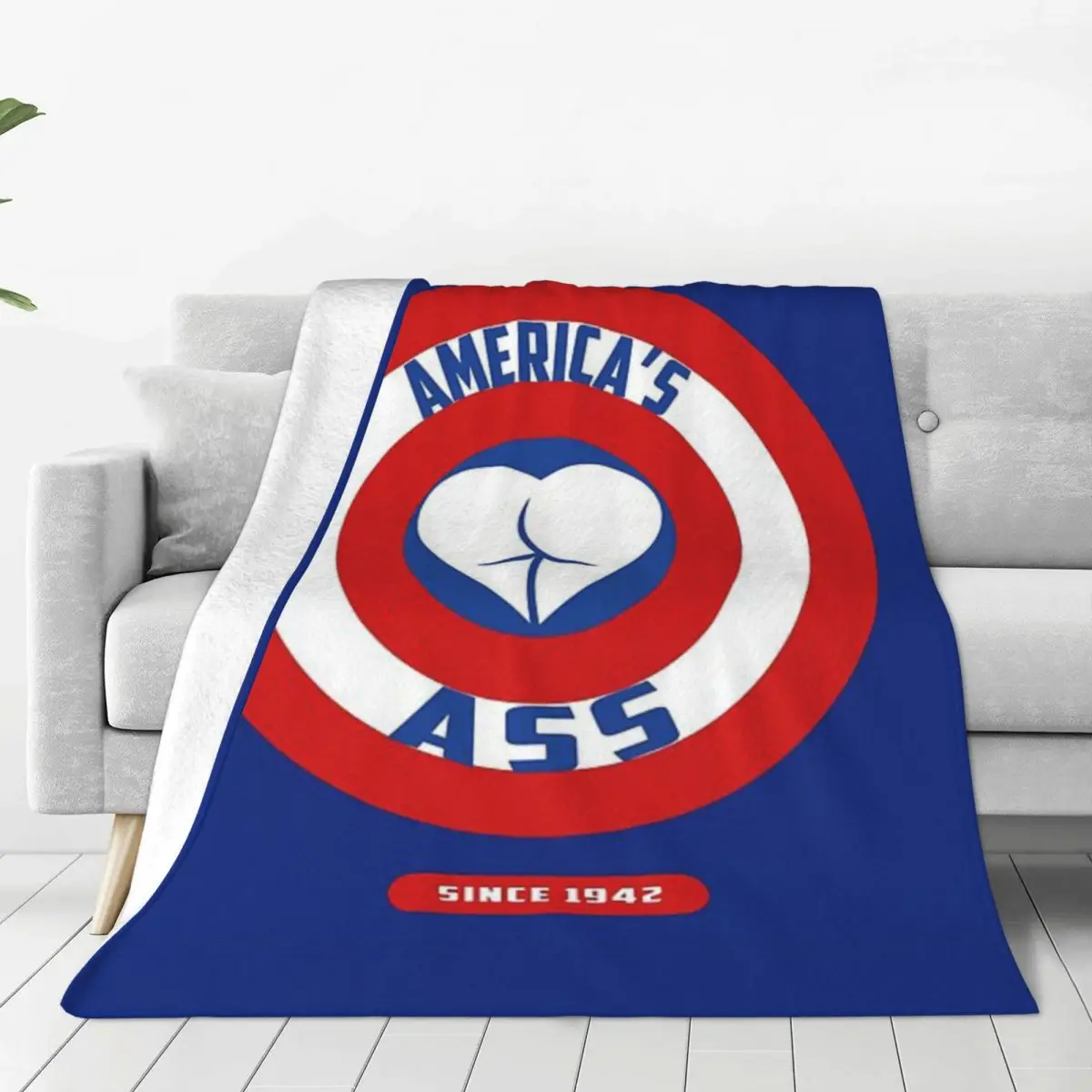 

AMERICA'S ASS Blanket Sofa Bedroom Bed Home Office Nap Blanket Car Travel Picnic Blankets Gift