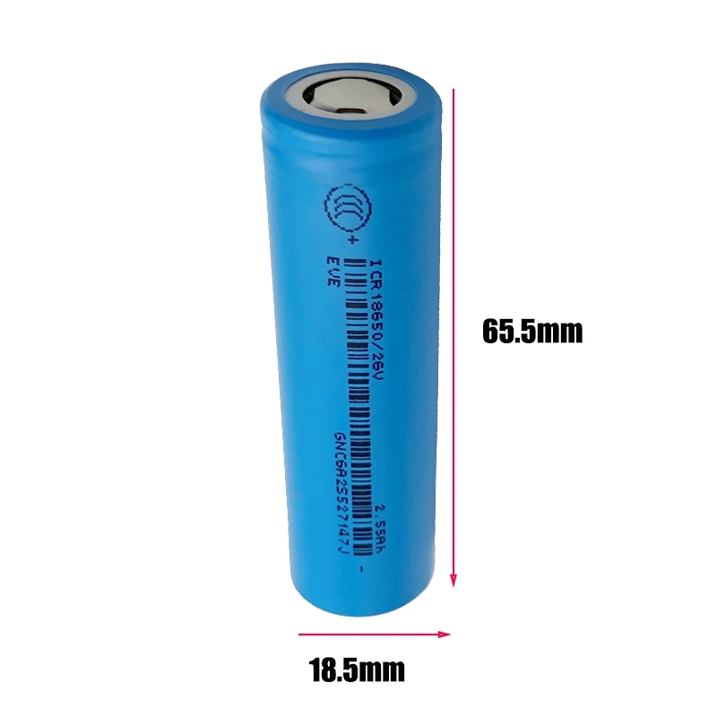 3.7V 2600mAh EVE ICR 18650/26V lithium battery,Brand new original 5C power battery，Real capacity，electric drill，Assemblable cell