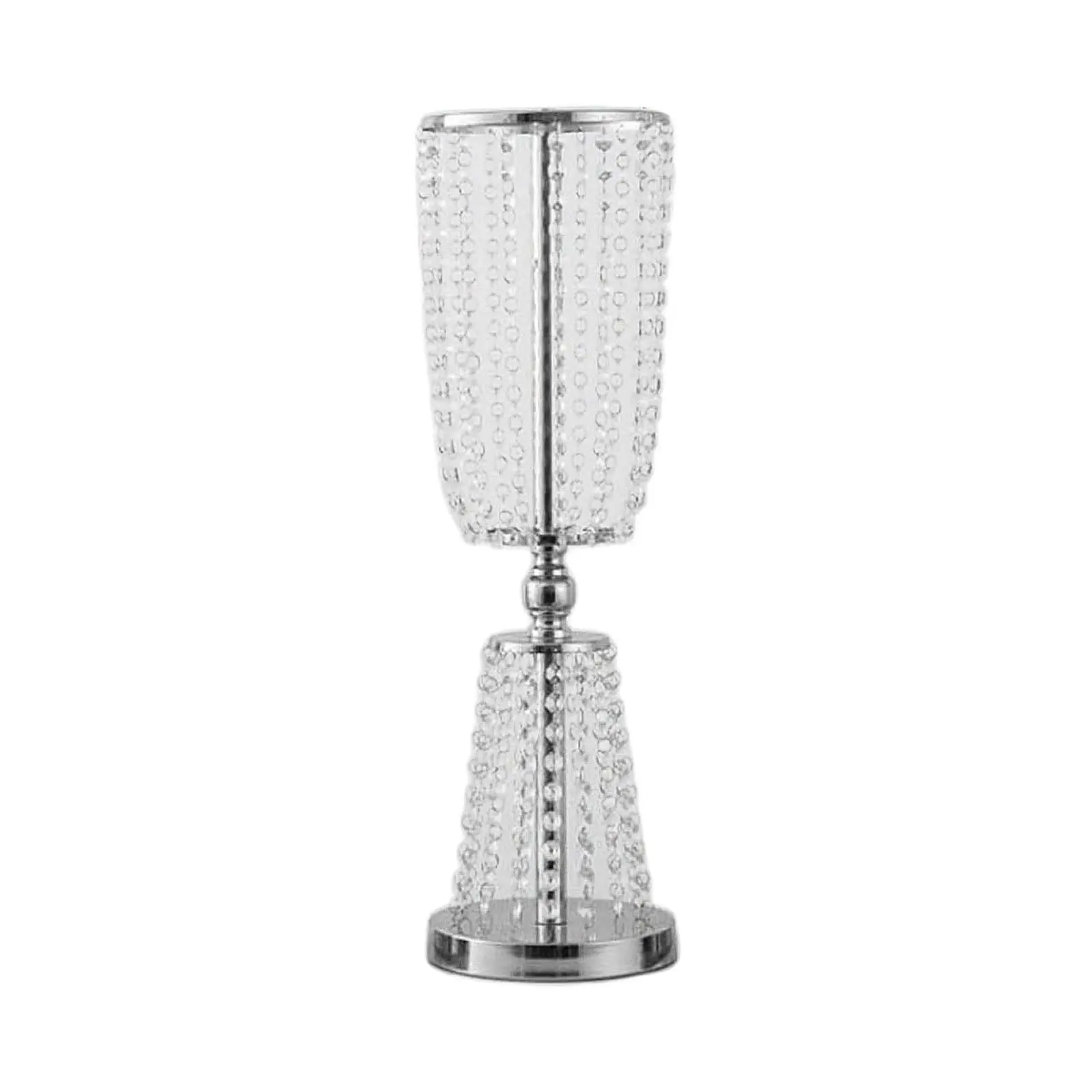 Anti Rust Iron Pillar Candle Holder with Crystal Accents for Wedding Party Home Decoration