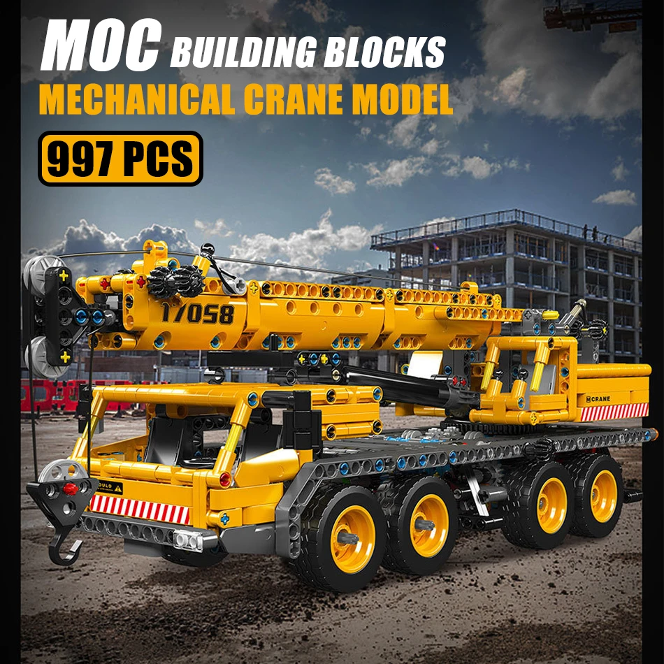 997Pcs MOC Technical Mechanical Crane Model Building Blocks Assembly Construction Trucks DIY Bricks Toys for Kids Christmas Gift