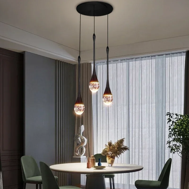 Nordic Luxury Crystal Pendant Lamp Restaurant Bedroom Headboard Kitchen Dimmable LED Chandelier Home Decoration Lighting Fixture