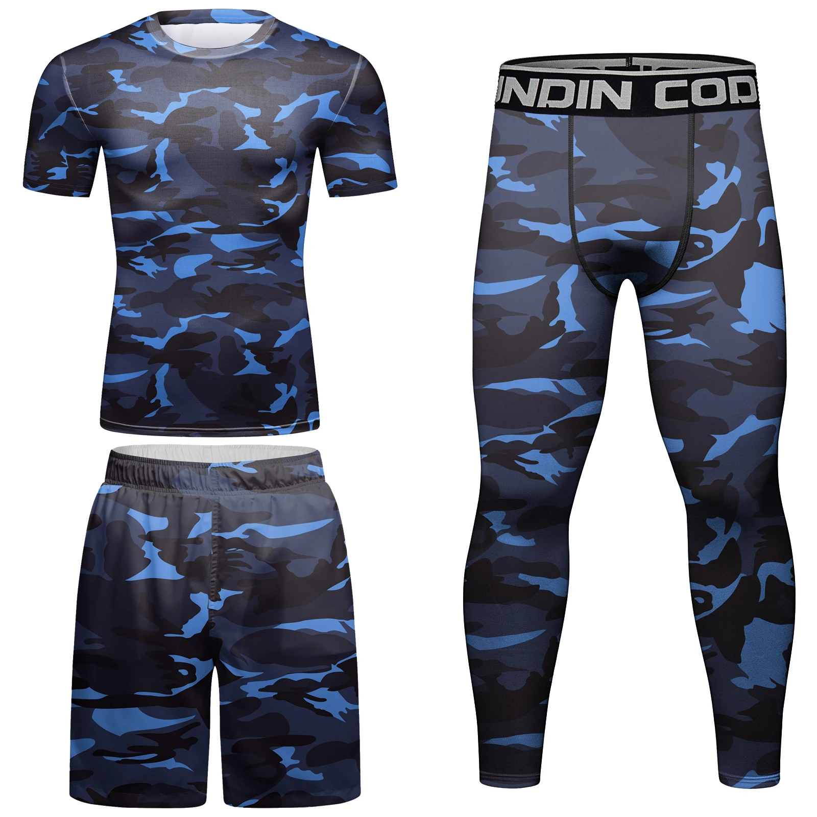 Cody Lundin T-Shirt Compressie Bjj Kickboxing Logo Kleding Paars Rashguard Teakwondo Uniform Fietsen Stretch Pakken Shorts Set