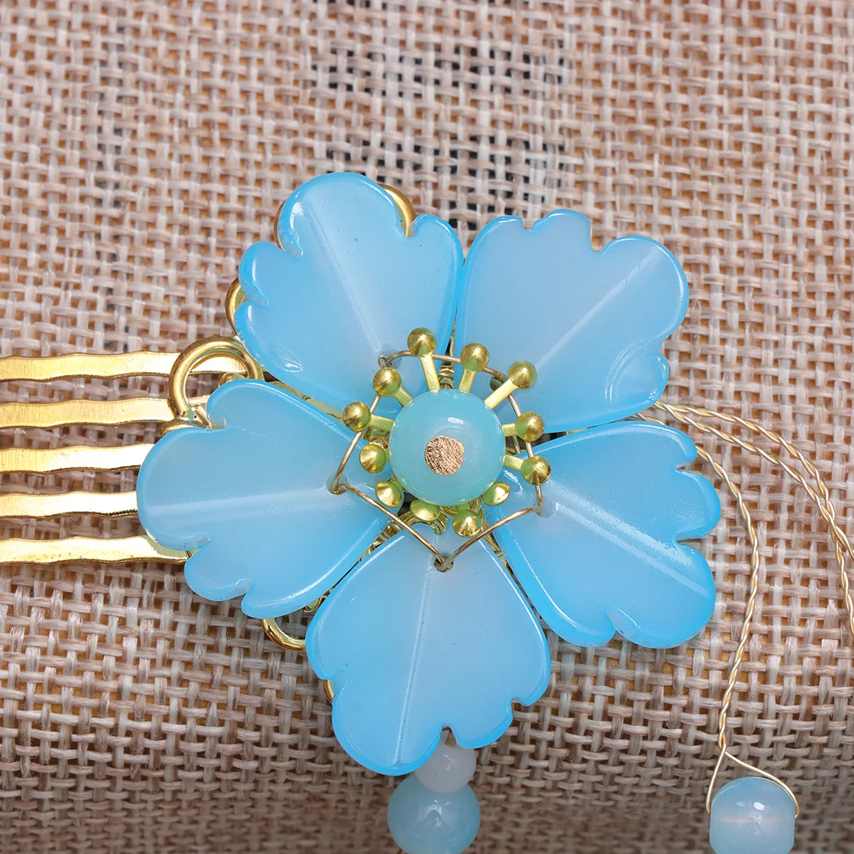 

2 Pcs Comb Hanfu Headdress Hairpin Clips Handmade Hairpins Flowers Traditional Chinese