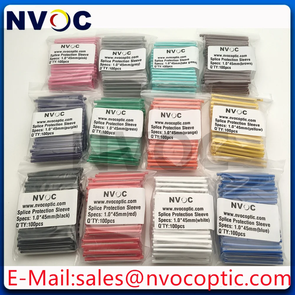 1200pcs 1.2*/45/60mm 12 Opaque Color 1 Rod Fiber Optic Fusion Splice Protection Sleeves Colorful Heat Shrinkable