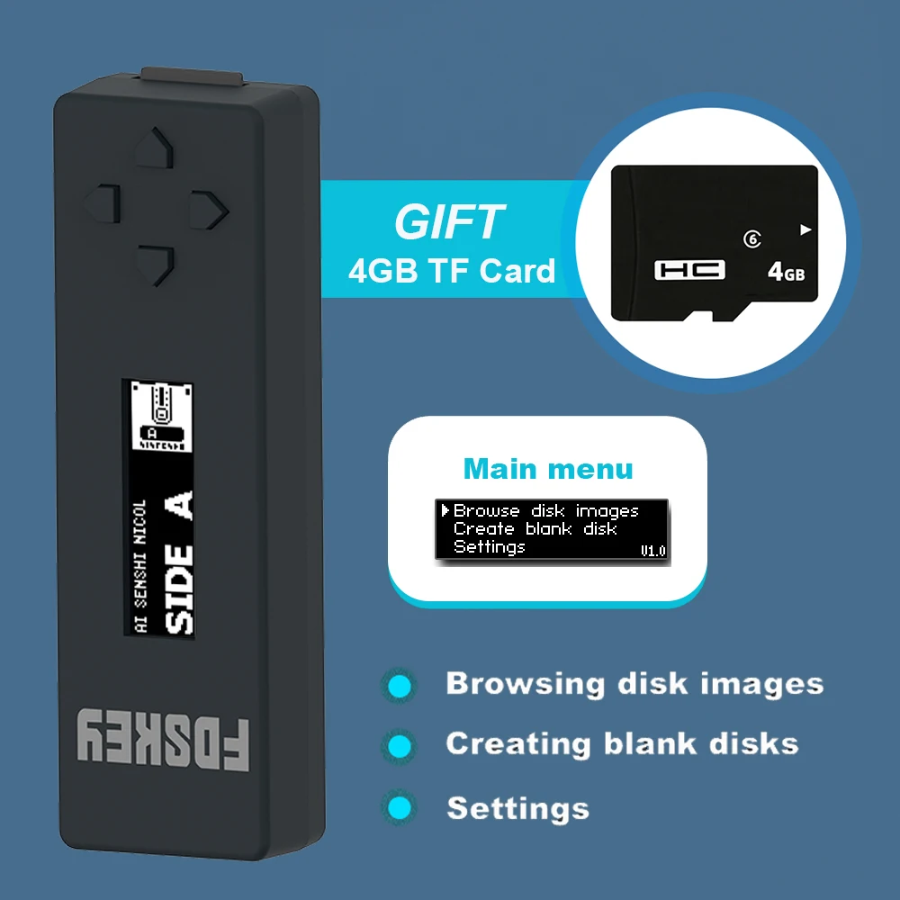 Nintendo aile bilgisayar FC Famicom AV konsolu için FDSKey Famicom Disk sistemi sürücü emülatörü