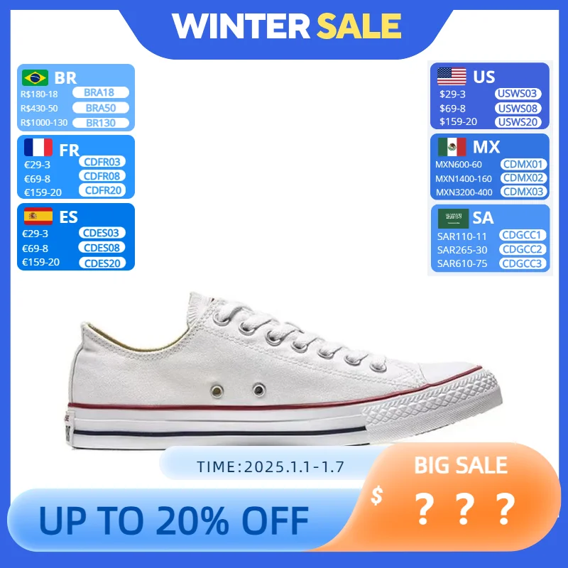 Converse Chuck Taylor All Star Men and Women Skateboarding Shoes Low-top Outdoor Breathable Lightweight Vintage Sneaker