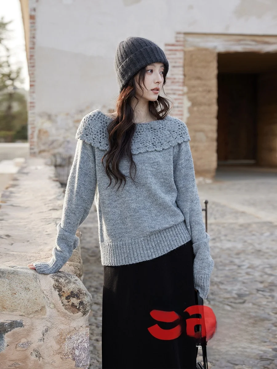 

Мягкий уютный вязаный свитер в винтажном стиле для женщин, зимний модный пуловер с круглым вырезом, повседневный, стандартный крой