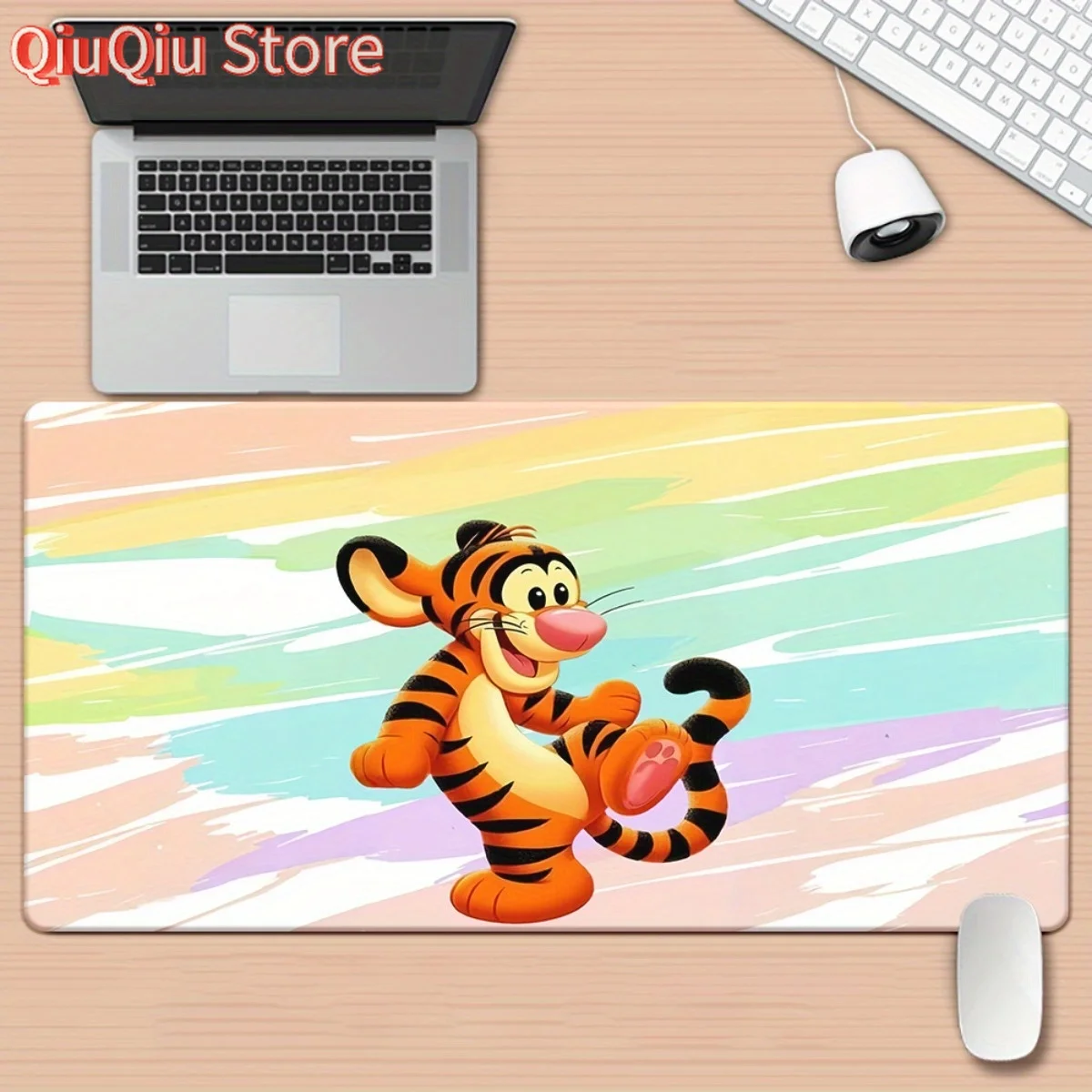 

1pc Disney Tigger XXL Mouse Pad - Non-Slip Rubber Base, Vibrant Colorful Design, Large Rectangular Desk Mat for Office & Gaming,