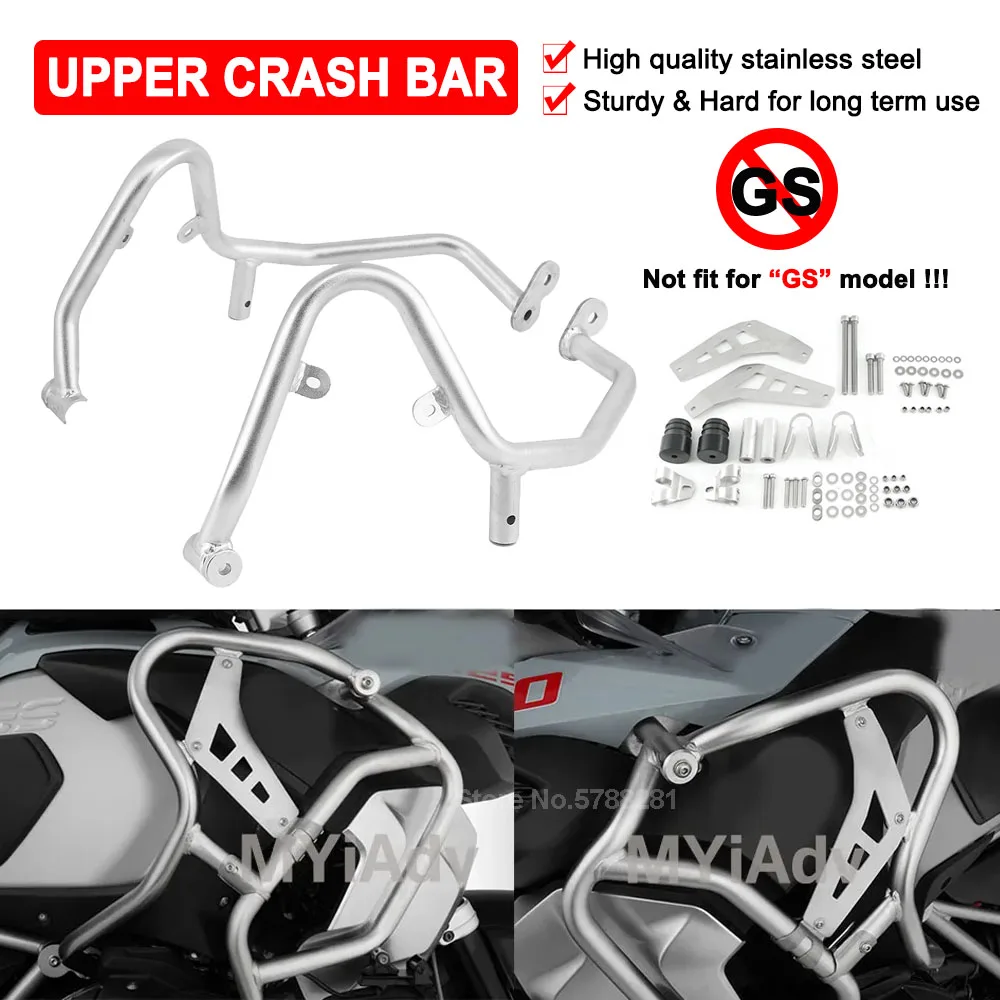 

Motorcycle Tank Guard Bumper Protector For BMW R1250GS Adventure R1250GSA 2018-2022 Stainless Steel Upper Crash Bar Extension