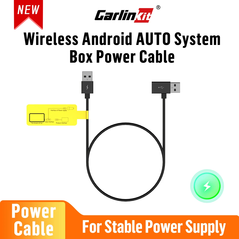 CarlinKit Usb Car Power Supply Cable Prevent Restart For Wireless Carplay Android Auto Ai Box Two-Point Line Car Adapter Cord