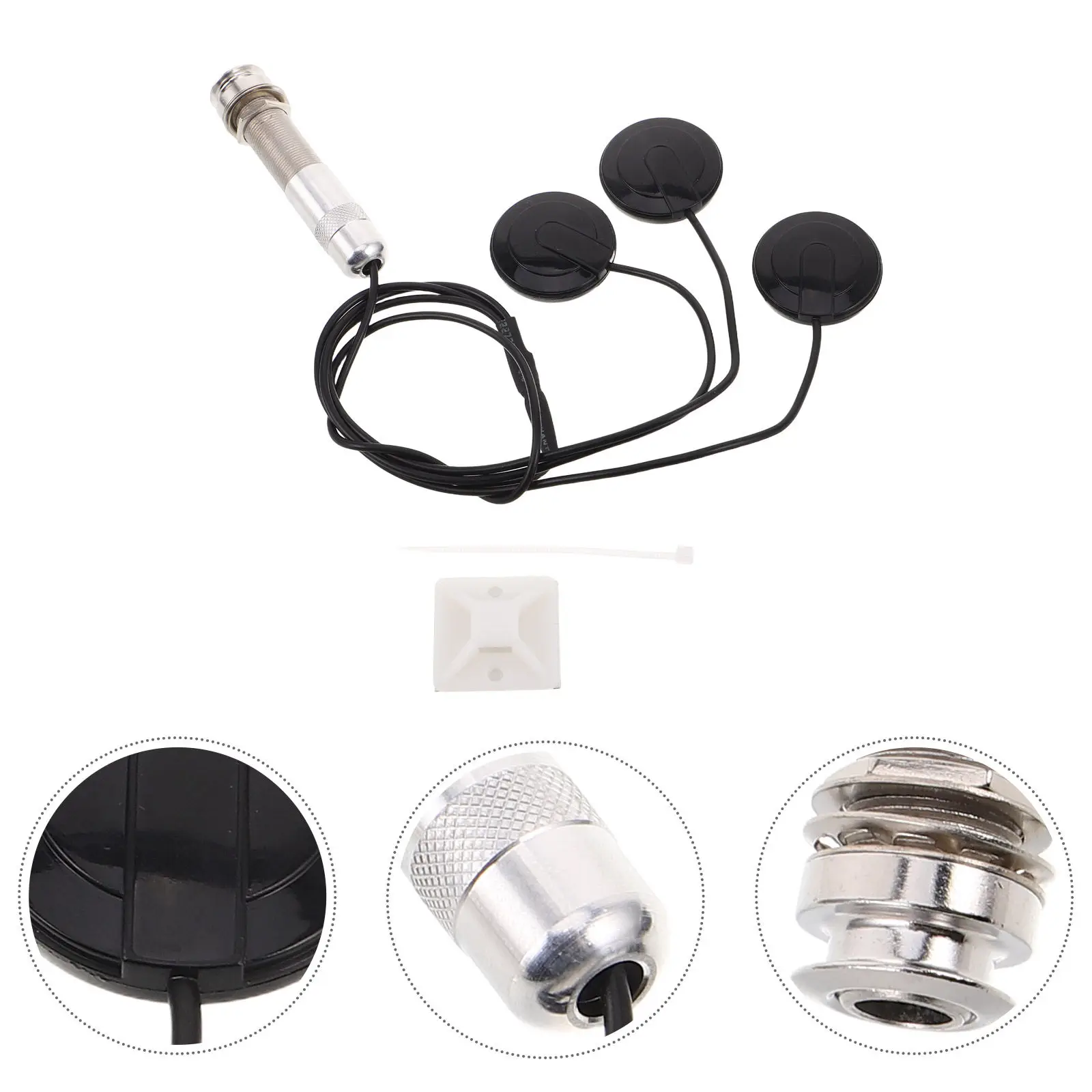 1Set Acoustic Piezo Pickup Transducer 3 in 1 Aluminum Tube Guitar Ukulele Kalimba Acoustic Pickup Instrument Noise Reduction
