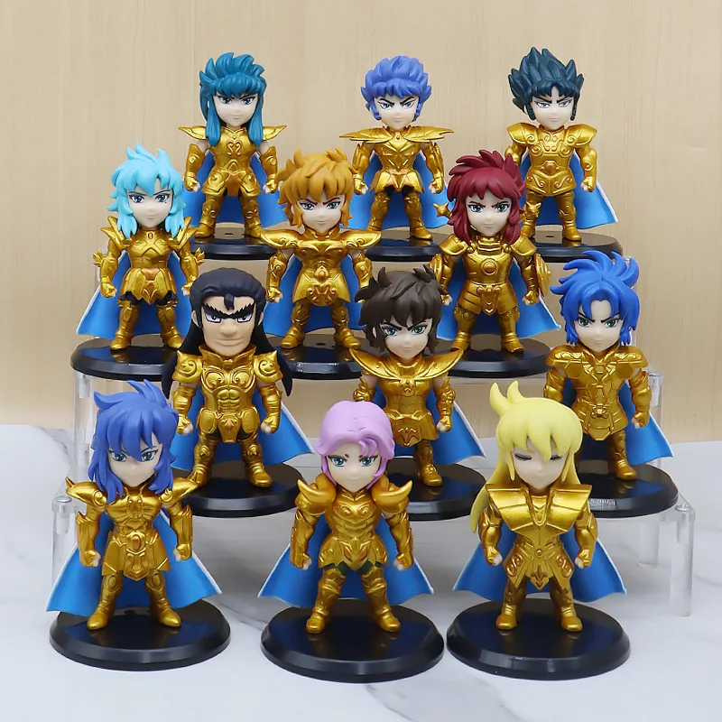 Figuras de acción de Saint Seiya, Aries, Taurus, géminis, cáncer, Leo, Virgo, Libra, escorpio, sagitario, capricornio, 11cm, 6 unidades por juego