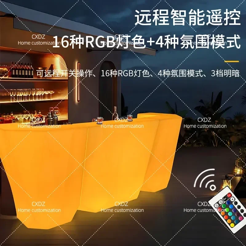 Luminous Glacier Bar Counter Outdoor Welcome Desk Indoor DJ Display Stand KTV Clear Front Desk Checkout Counter Display Table