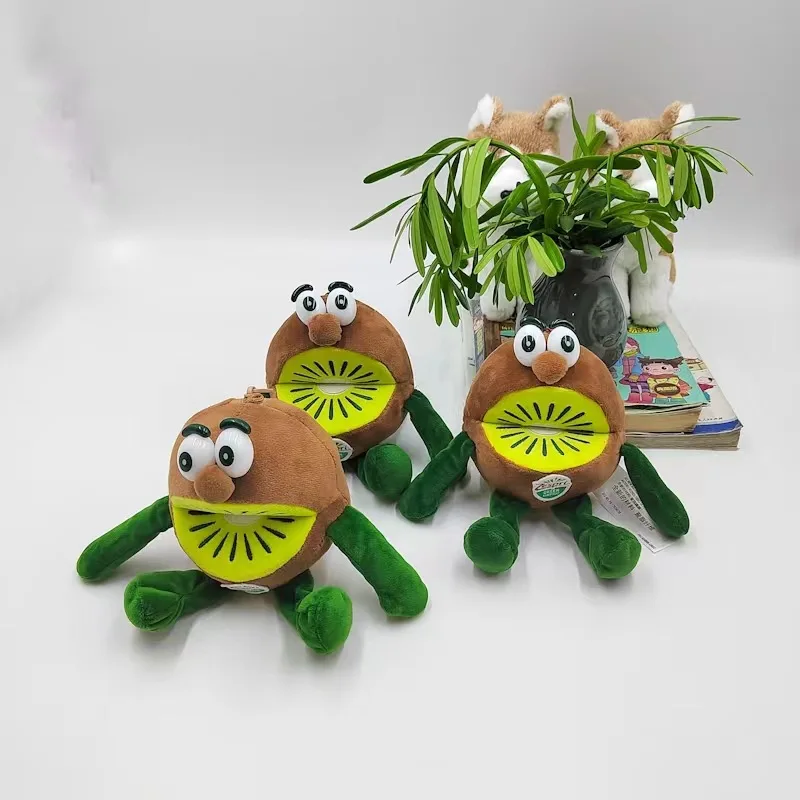 New Cartoon Kiwi Plush Pendant Coin Purse Rtoon Kawaii Fruit Kiwi Plush Small Purse Toy Doll Backpack Pendant Birthday Gift