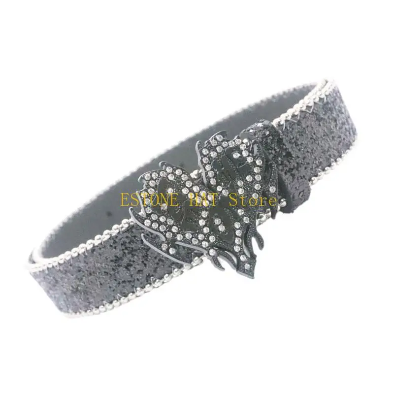 

49MF блестящий пояс для уличных танцев, джинсовый пояс Livehouse, поясная цепочка в стиле панк, потрясающие сердечки со стразами