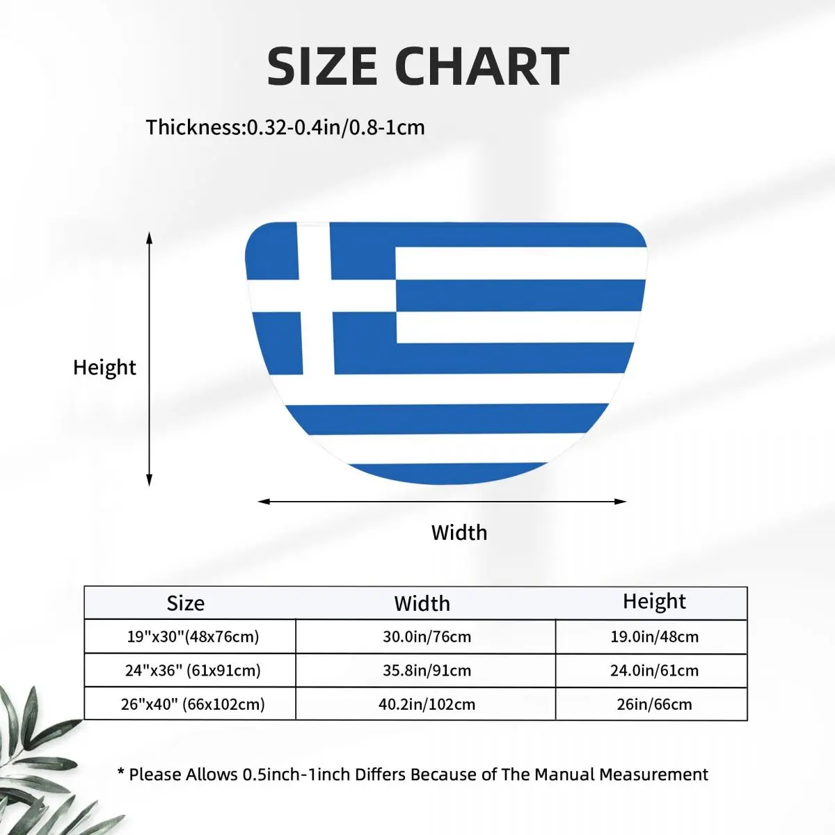 Flag Of Greece Soft Flannel Half Round Doormat Non Slip Bathroom Mat Absorbent Floor Carpet for Living Room