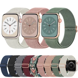 Elastic Nylon Loop Strap for Apple Watch Ultra 8 7 6 5 4 3 SE Band Bracelet for IWatch 49mm 45mm 41mm 38mm 42mm 40mm 44mm Straps