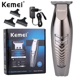 Kemei-cortadora de pelo profesional inalámbrica para hombre, máquina para cortar el pelo, Barba, Barbero, KM-2712 de 0 mm