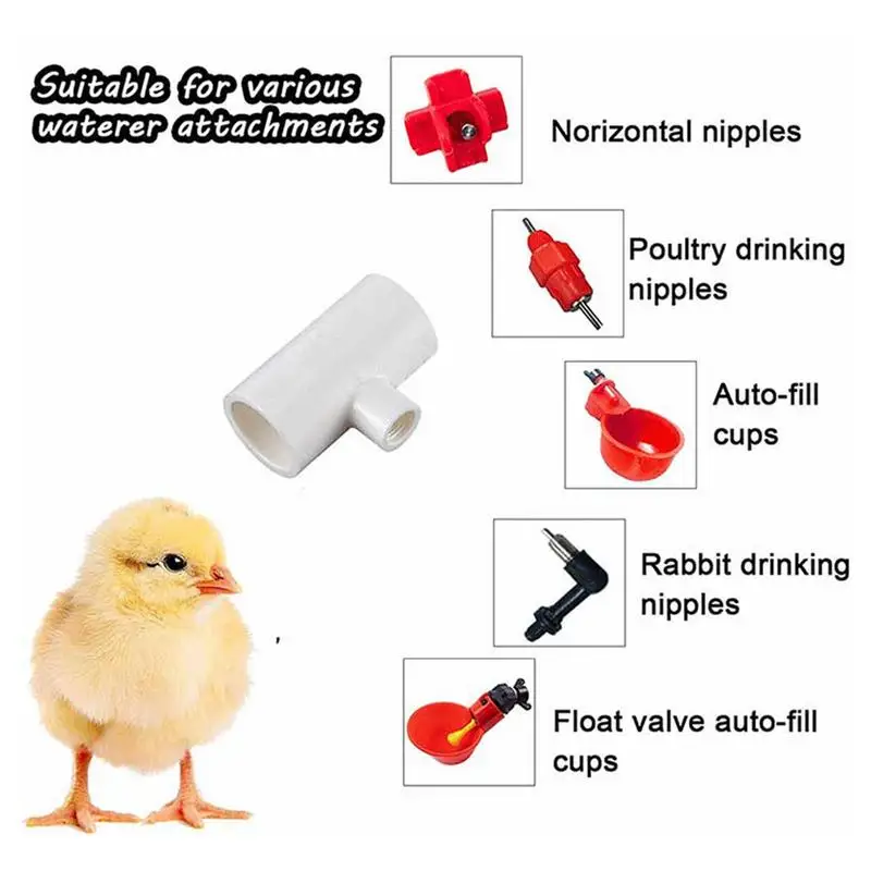 20 Pcs Horizontal Chicken Nipples Automatic Poultry Nipples Horizontal Automatic Poultry Drinker Accessories Suitable for