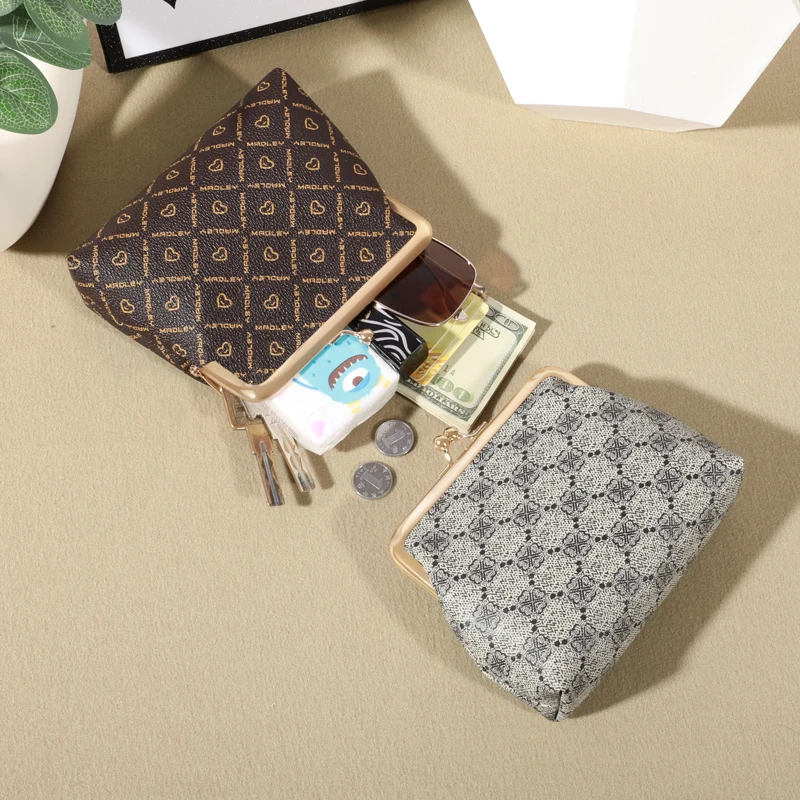 Dompet koin วินเทจสไตล์หัวเข็มขัดกระเป๋าสตางค์ใบสั้นของผู้หญิงกระเป๋าเหรียญ dompet koin เครื่องประดับ POUCH koin กระเป๋าเครื่องประดับ