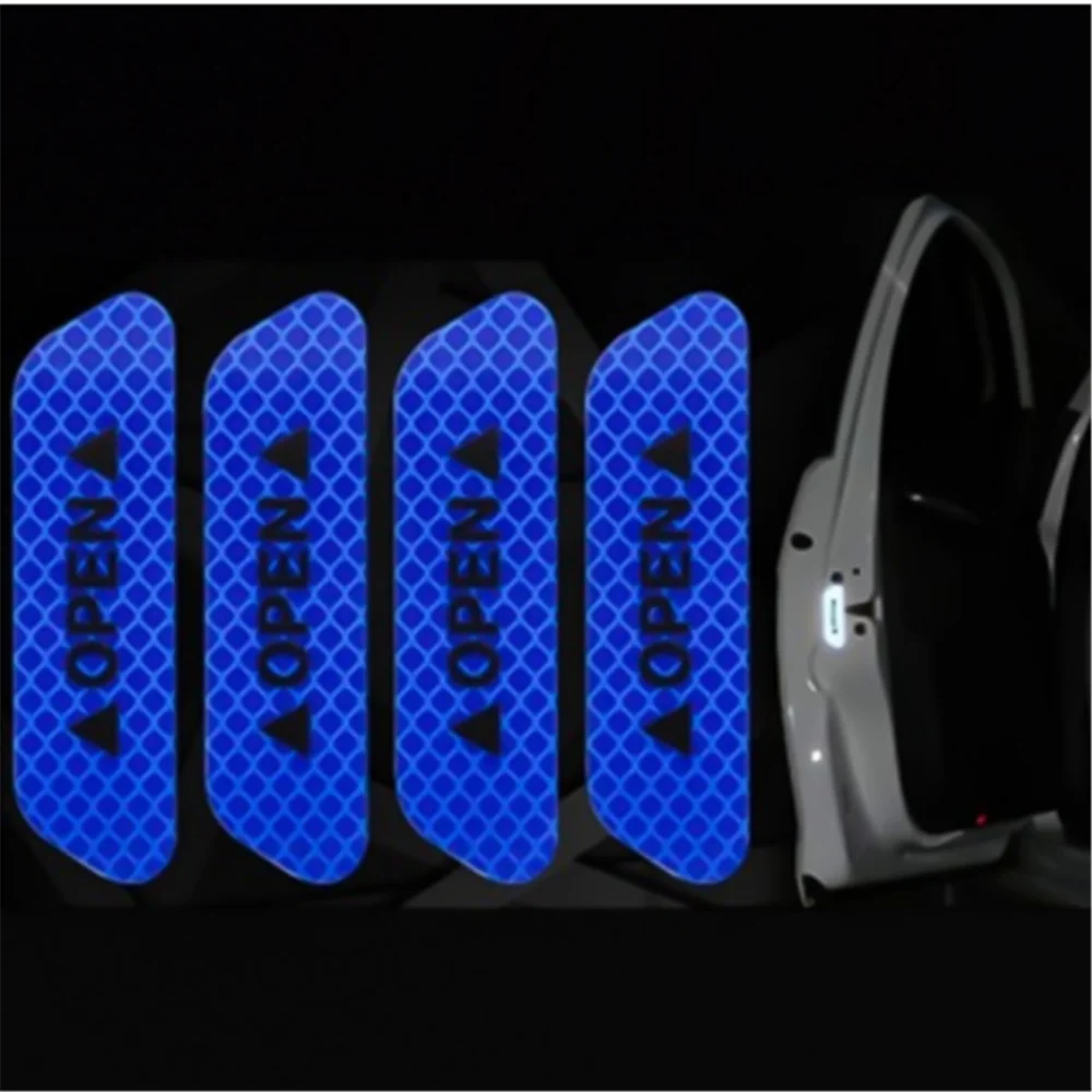 4 قطعة/المجموعة باب السيارة ملصق شريط عاكس لأوبل أسترا j فولفو xc60 bmw e92 فورد فوكس mk3 بيجو 406 فيكترا