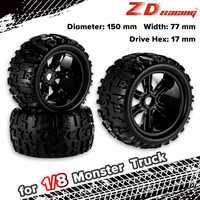 ZD Racing 2PCS/4PCS 1/8 17mm Hex Hub Tyre Truggy Monster Truck Wheel Tires for Redcat Hsp Kyosho Hobao Hongnor Team Losi GM DHK