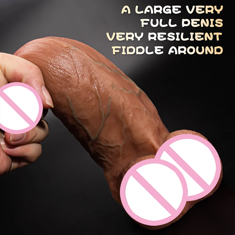 Liquid Silicone Oversized Dildos with Suction Cup Big Dick Soft Skin Feeling Realistic Penis Anal Plug Phallus Sex Toy for Women