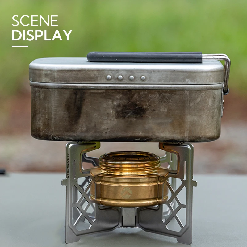 CAMPINGMOON AS-ST Backpack Alcohol Stove Stand Rack Lightweight Folding Aluminum Alloy for Camping Hiking Picnic view 3