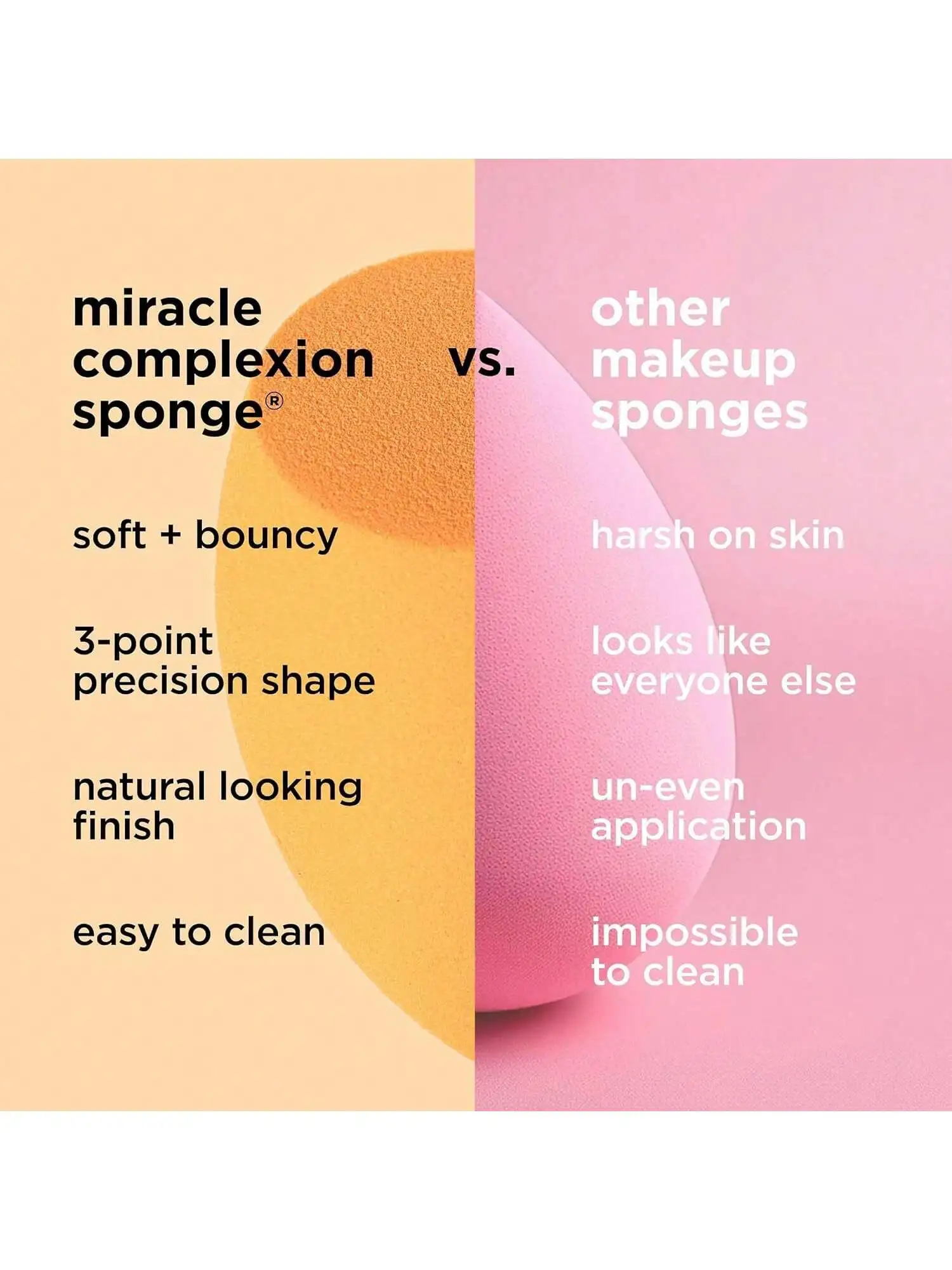 Ensemble de bouffées de maquillage de valeur pour l'argent, coton de maquillage à coupe oblique, éponge de beauté sans latex, bouffante d'éponge ultra douce et sans poudre pour un usage sec et humide, emballé dans 5 sacs Opp individuels, une des outils de beauté de voyage essentiels. Orange