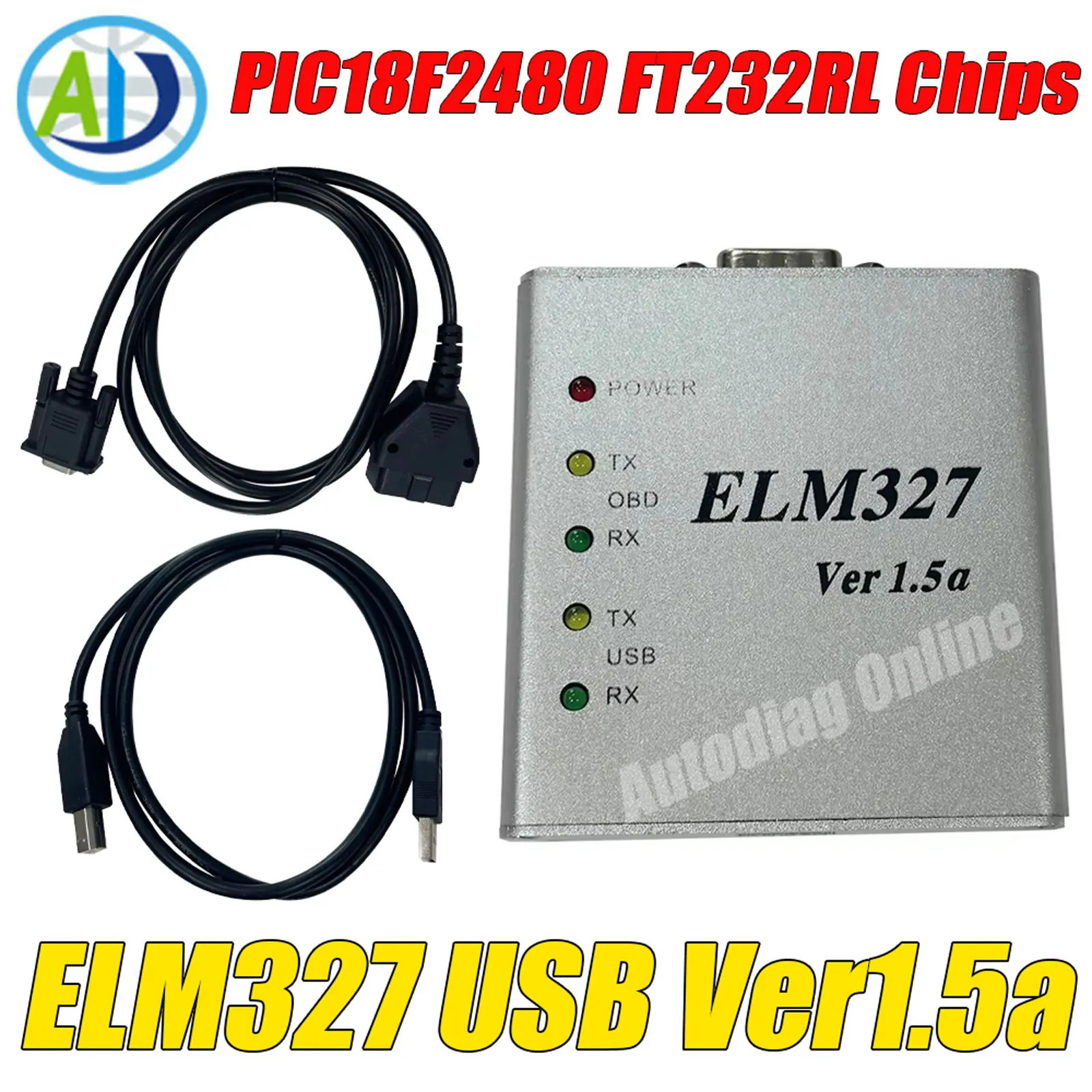 

ELM327 USB with Original PIC18F2480 FT232RL Chips Automotive OBD2 Scanner Compatible with DOS/Windows Code Reader ELM327 Scanner