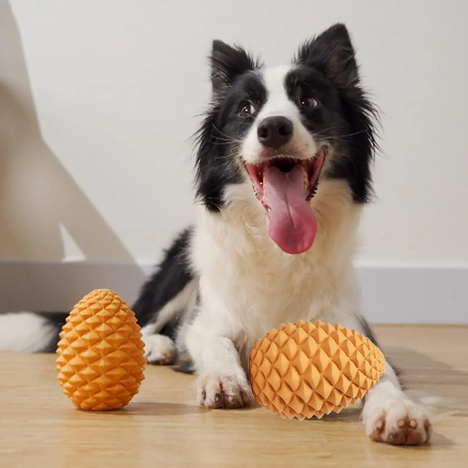 Dog Toys for Aggressive Chewers Pinecone Dog Rubber Chew Toy Interactive Dog Treat for Large Medium Dogs Puppy Clean Ball