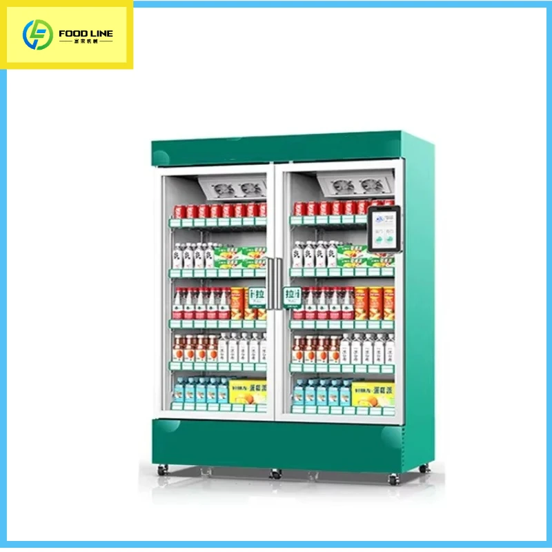 Refrigerated Commercial Snack & Drink Combo Vending Machine Smart Touch Screen Cashless Card Reader
