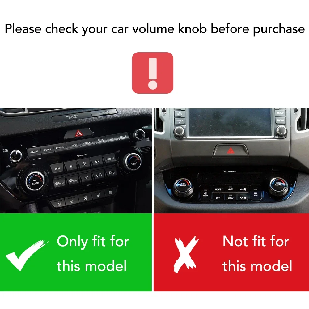 Car Air Condition Volume Radio Switch Knob Decorative Ring Sticker AC Control Adjust Trim Styling For KIA Sportage QL 2017