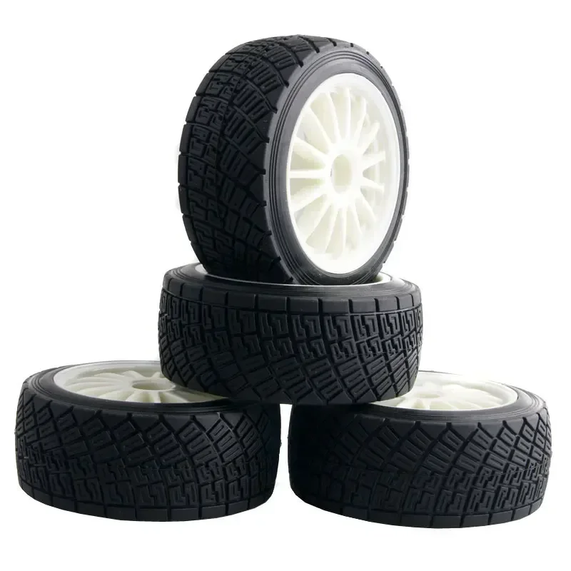 4PCS RC CAR PART RC CAR 1/10 Fit 1:10 HPI WR8 Flux Rally 3.0 110697 94177 2.2 Inch Wheel Rims Hub & 80MM Tires Tyre